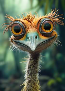 Cute Cartoon Ostrich