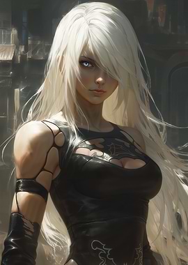 White-Haired Female Character