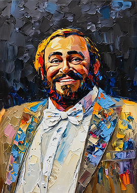 Luciano Pavarotti Portrait Oil Painting