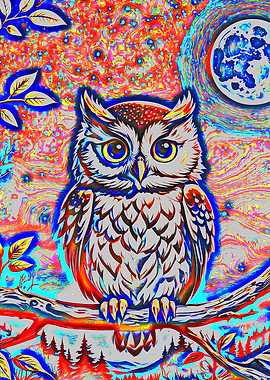 Psychedelic Owl Art