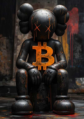 Black & Gold Bitcoin Figure
