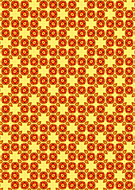 Red and Yellow Geometric Pattern Abstract Circular