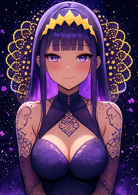 Anime Girl with Purple Hair