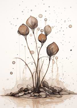 Abstract Floral Watercolor