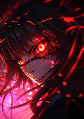 Anime Girl with Red Eyes