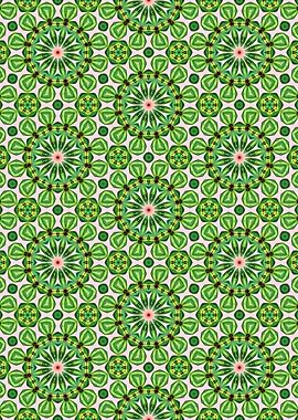 Vibrant Green Floral Pattern Abstract