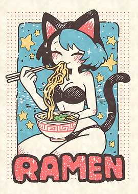 Retro Cat Girl Ramen