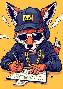 Gangster Fox in a Hoodie