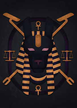 Anubis Egyptian God Flat Art