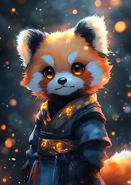Red Panda in Blue Robe Animal