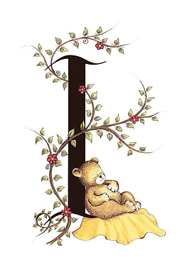 Bear Sleeping on Letter I