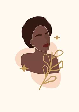 Abstract Woman with Gold Leaf