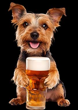 Dog Holding Beer