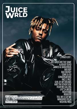 Juice WRLD Album Cover' Poster, picture, metal print, paint