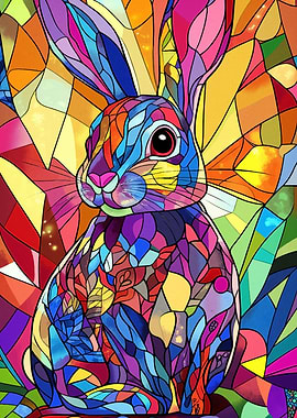 Stained Glass Rabbit