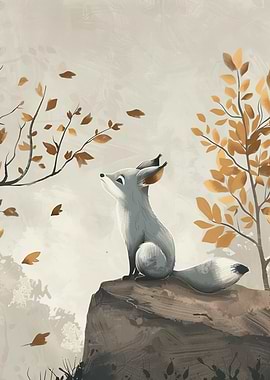 Fox in Autumn Forest