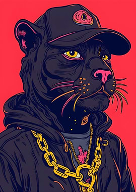 Black Panther in a Hoodie