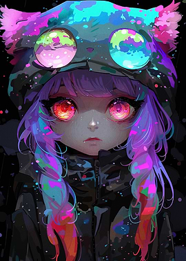 Anime Girl with Cat Ears Hoodie