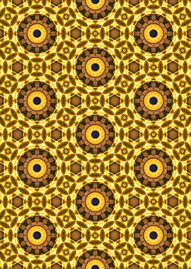 Golden Brown Geometric Pattern Abstract Ornamental