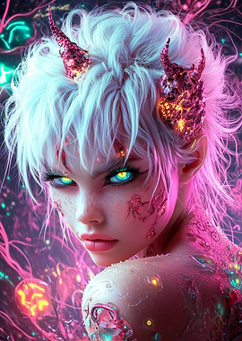 Cyberpunk Demon Girl