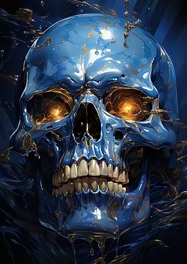Metallic Skull Art