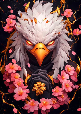 White Bird with Golden Accents