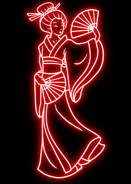 Geisha Neon Art