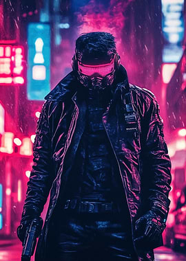 Cyberpunk City Warrior
