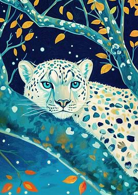 Leopard on Tree Branch