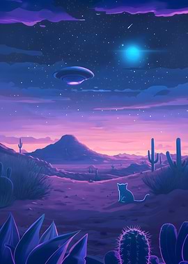 Cat Staring at UFO