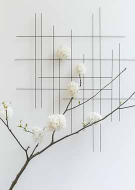 White Flowers and Grid