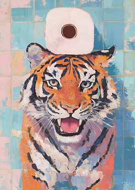 Tiger with Toilet Paper