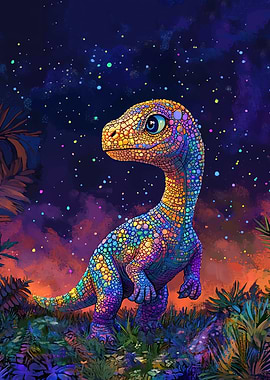 Rainbow Dinosaur Stars