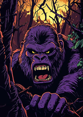 Raging Gorilla Poster
