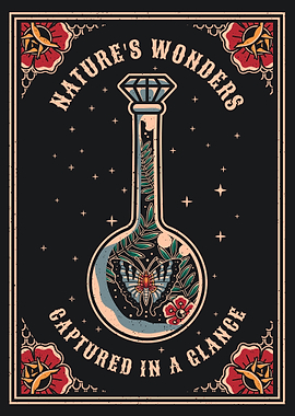 Vintage Butterfly Flask