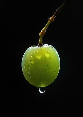 Green Grape with Dewdrop