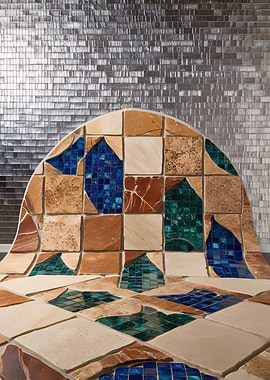 Mosaic Curved Tile Wall Art