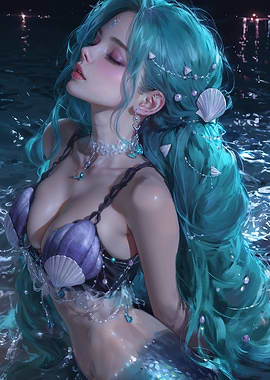 Mermaid with Teal Hair