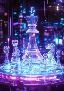 Cyberpunk Chess Pieces
