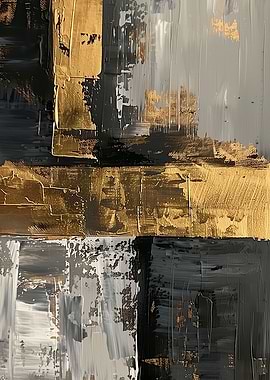 Abstract Gold & Grey Painting