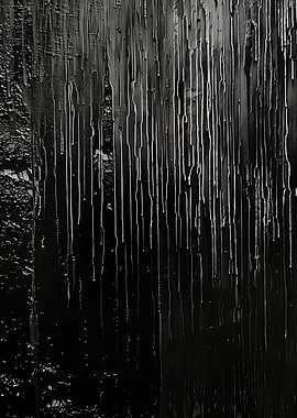 Abstract Black and White Drip