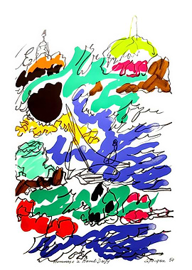 Abstract Sailboat Artwork