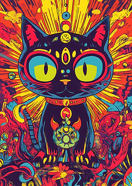 Psychedelic Nekomata Art