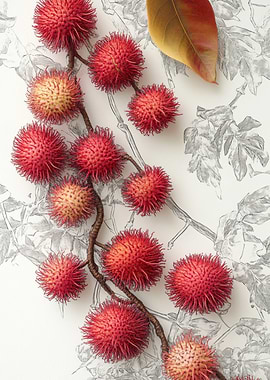 Rambutan Fruit Branch