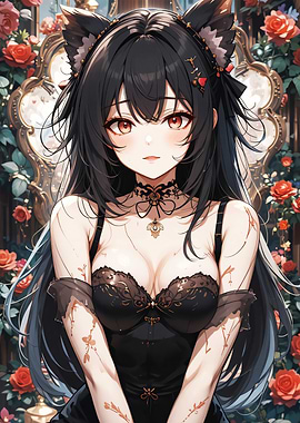 Anime Girl with Cat Ears