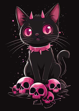 Pink Skull Cat