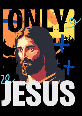 Jesus Portrait with Crosses