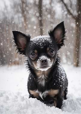 Chihuahua in the Snow