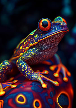 Vibrant Neon Frog