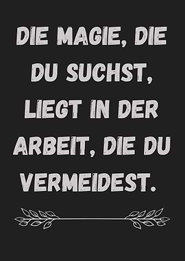 German Quote - Magic of Work